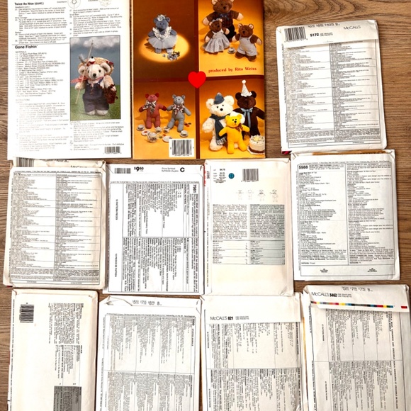 11 VTG Teddy Bear Doll Craft Patterns Butterick McCall's Plush Stuffed Animals - Picture 6 of 6